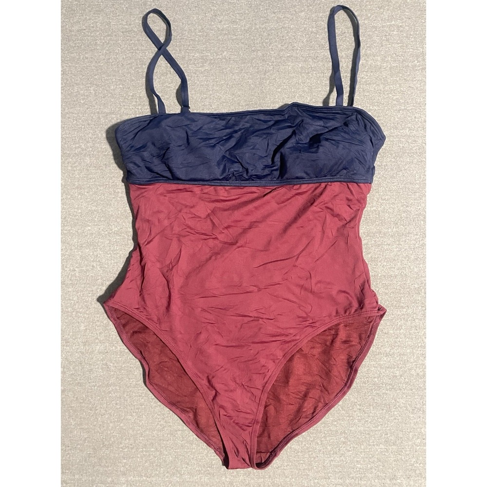 Cole Of California Colorblock One Piece Swimsuit XL Red Navy Minimal